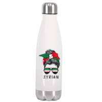 Syrian Girl Syrian Heritage Syria New Flag Stainless Steel Insulated Water Bottle