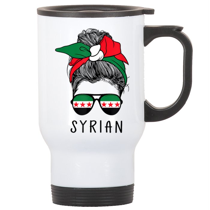 Syrian Girl Syrian Heritage Syria New Flag Stainless Steel Travel Mug