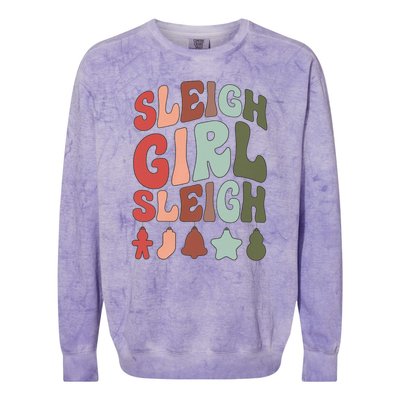 Sleigh Girl Sleigh Christmas Funny Colorblast Crewneck Sweatshirt