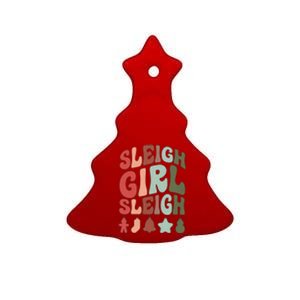 Sleigh Girl Sleigh Christmas Funny Ceramic Tree Ornament