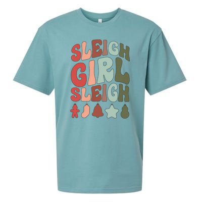 Sleigh Girl Sleigh Christmas Funny Sueded Cloud Jersey T-Shirt