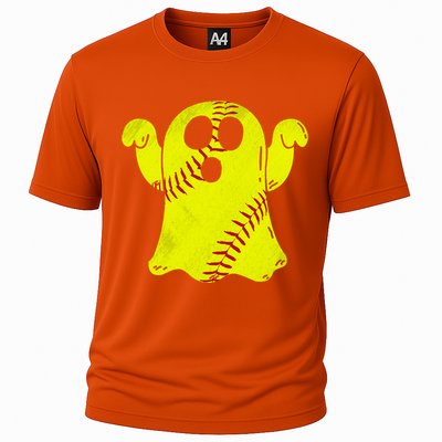 Softball Ghost Softball Lover Halloween Costume Cooling Performance Crew T-Shirt