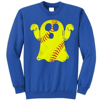 Softball Ghost Softball Lover Halloween Costume Tall Sweatshirt