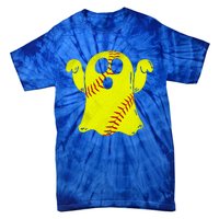 Softball Ghost Softball Lover Halloween Costume Tie-Dye T-Shirt