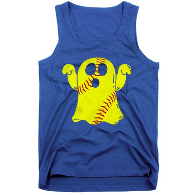 Softball Ghost Softball Lover Halloween Costume Tank Top