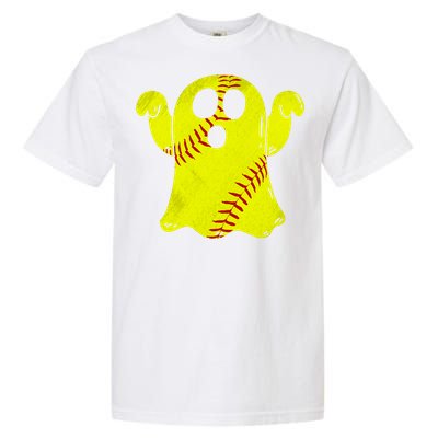 Softball Ghost Softball Lover Halloween Costume Garment-Dyed Heavyweight T-Shirt