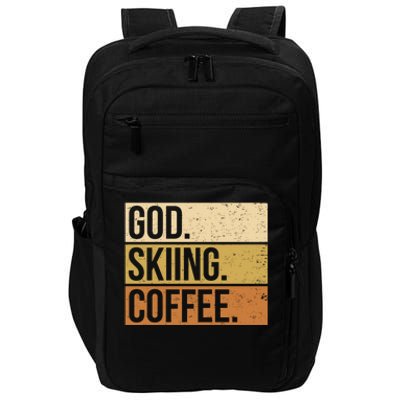 Ski God Skiing Coffee Skier Cute Gift Impact Tech Backpack