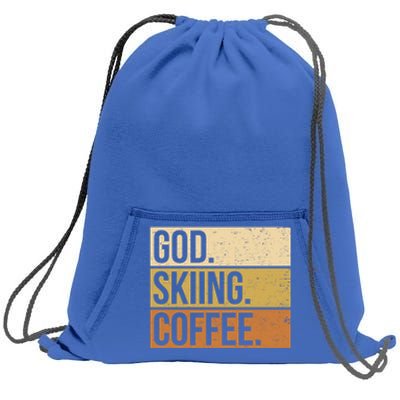 Ski God Skiing Coffee Skier Cute Gift Sweatshirt Cinch Pack Bag