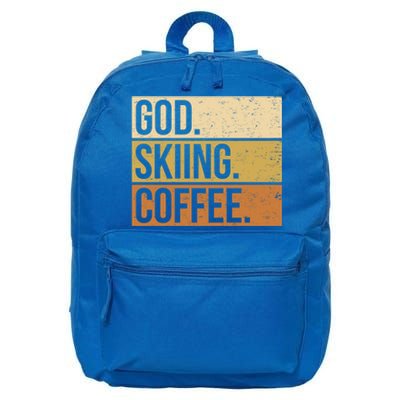 Ski God Skiing Coffee Skier Cute Gift 16 in Basic Backpack