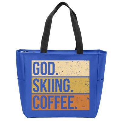 Ski God Skiing Coffee Skier Cute Gift Zip Tote Bag