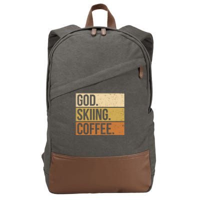 Ski God Skiing Coffee Skier Cute Gift Cotton Canvas Backpack