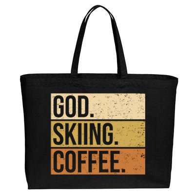 Ski God Skiing Coffee Skier Cute Gift Cotton Canvas Jumbo Tote