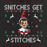 Snitches Get Stitches Ugly Christmas Sweater Cool Comfort Performance Bucket Hat