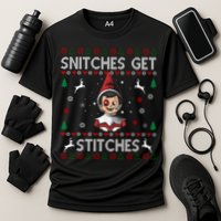 Snitches Get Stitches Ugly Christmas Sweater Cooling Performance Crew T-Shirt