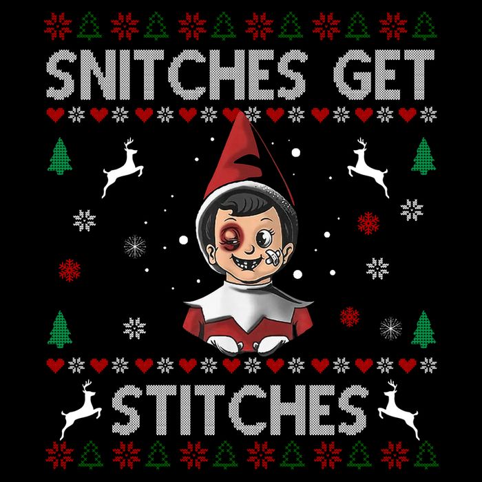 Snitches Get Stitches Ugly Christmas Sweater Cooling Performance Crew T-Shirt