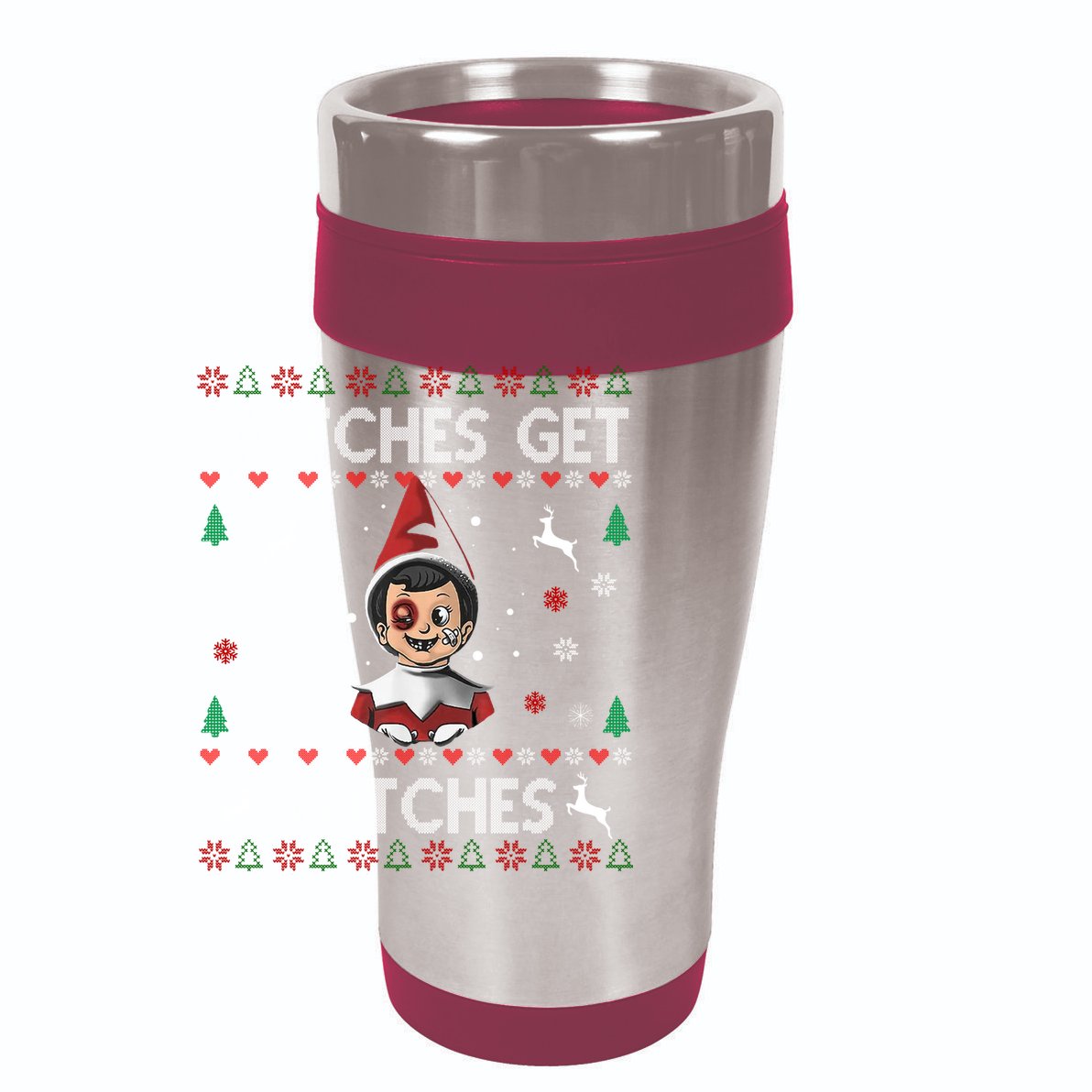 Snitches Get Stitches Ugly Christmas Sweater 15oz Campfire Ceramic Mug