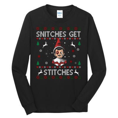 Snitches Get Stitches Ugly Christmas Sweater Tall Long Sleeve T-Shirt