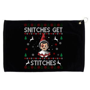 Snitches Get Stitches Ugly Christmas Sweater Grommeted Golf Towel