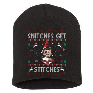 Snitches Get Stitches Ugly Christmas Sweater Short Acrylic Beanie