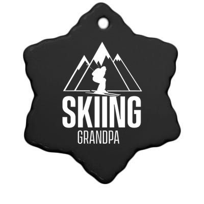 Skiing Grandpa Skier Ski Grandad Gift Ceramic Star Ornament