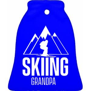 Skiing Grandpa Skier Ski Grandad Gift Ceramic Bell Ornament