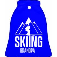 Skiing Grandpa Skier Ski Grandad Gift Ceramic Bell Ornament