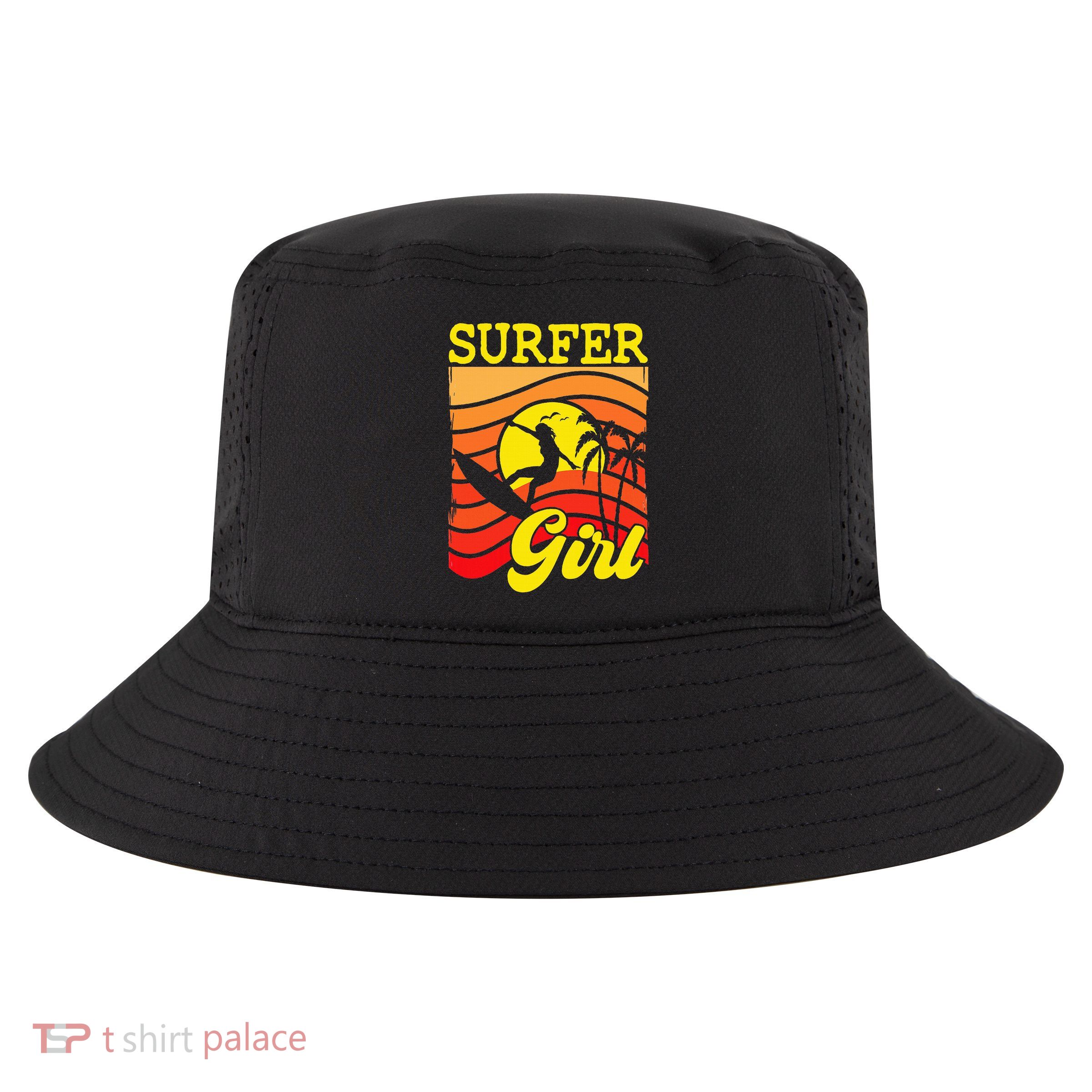 Surfer Girl Surfboarding Surf Lover Surfboard Cool Comfort Performance Bucket Hat