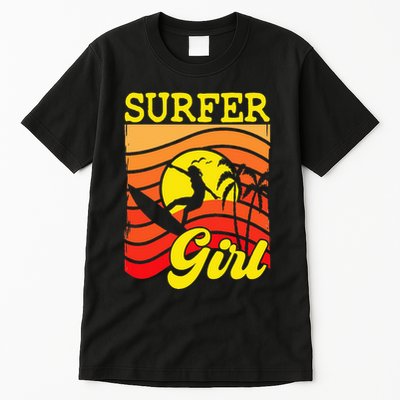 Surfer Girl Surfboarding Surf Lover Surfboard Tall T-Shirt