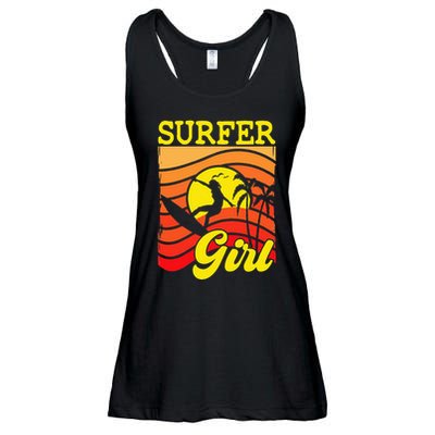 Surfer Girl Surfboarding Surf Lover Surfboard Ladies Essential Flowy Tank