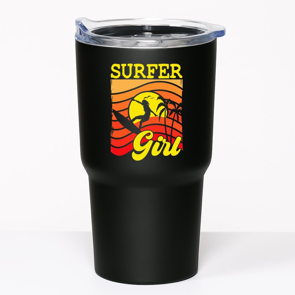 Surfer Girl Surfboarding Surf Lover Surfboard Tumbler