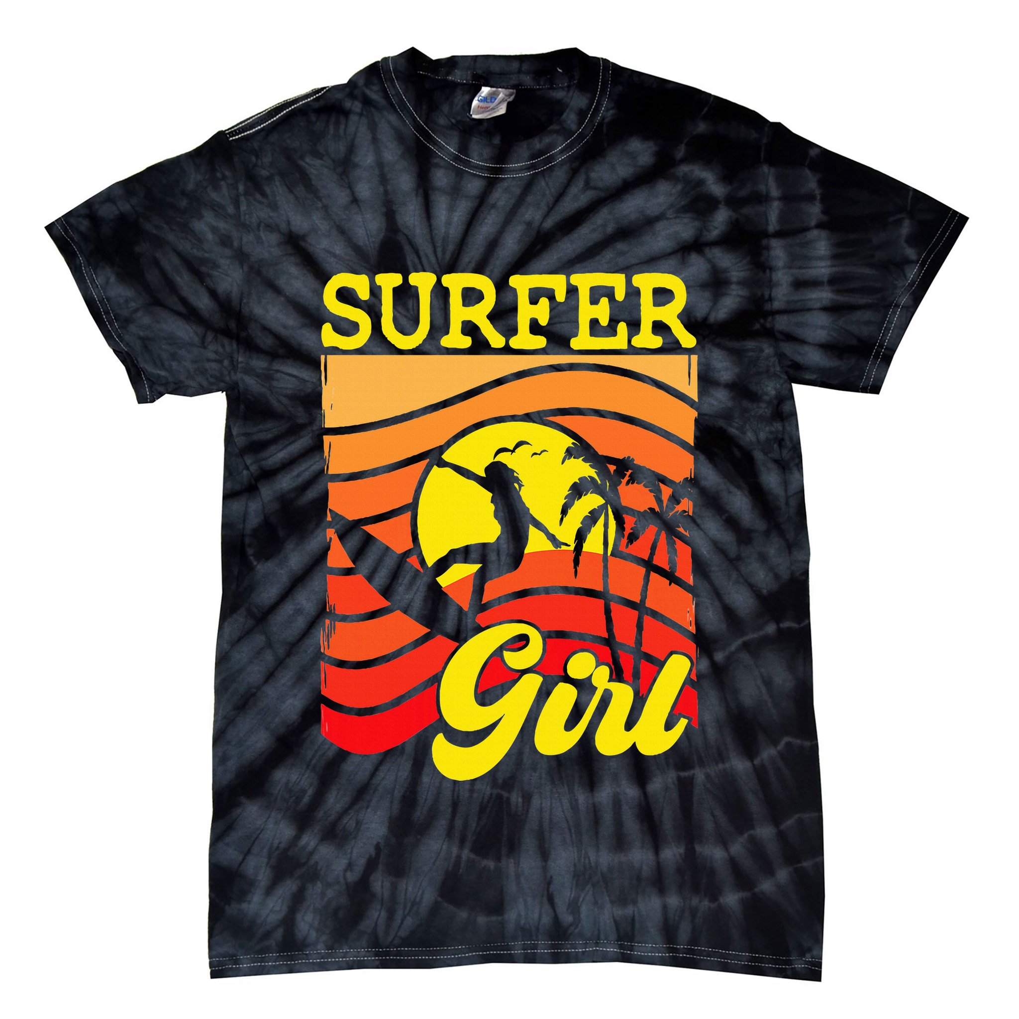 Surfer Girl Surfboarding Surf Lover Surfboard Tie-Dye T-Shirt
