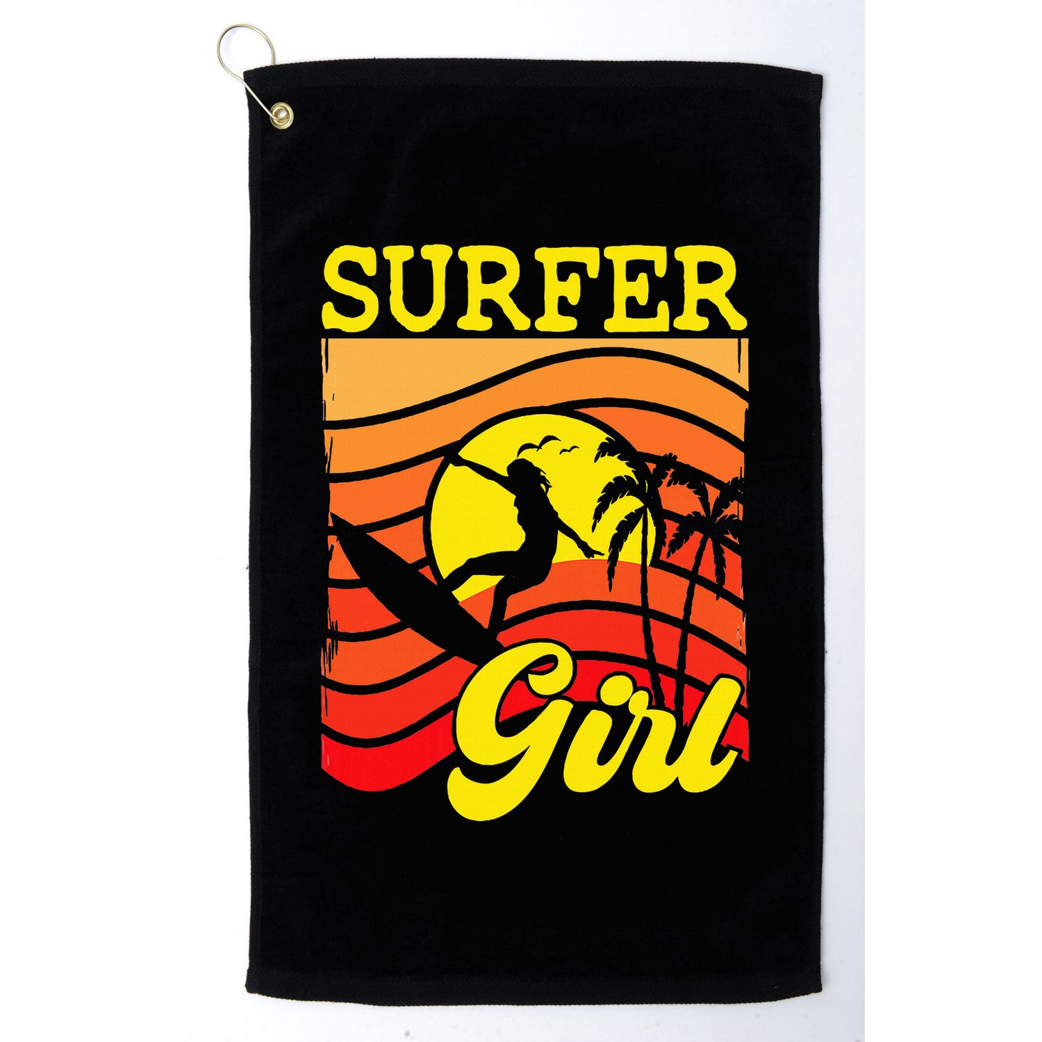 Surfer Girl Surfboarding Surf Lover Surfboard Golf Towel