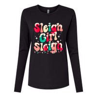 Sleigh Girl Sleigh Christmas Women Pajamas Womens Cotton Relaxed Long Sleeve T-Shirt