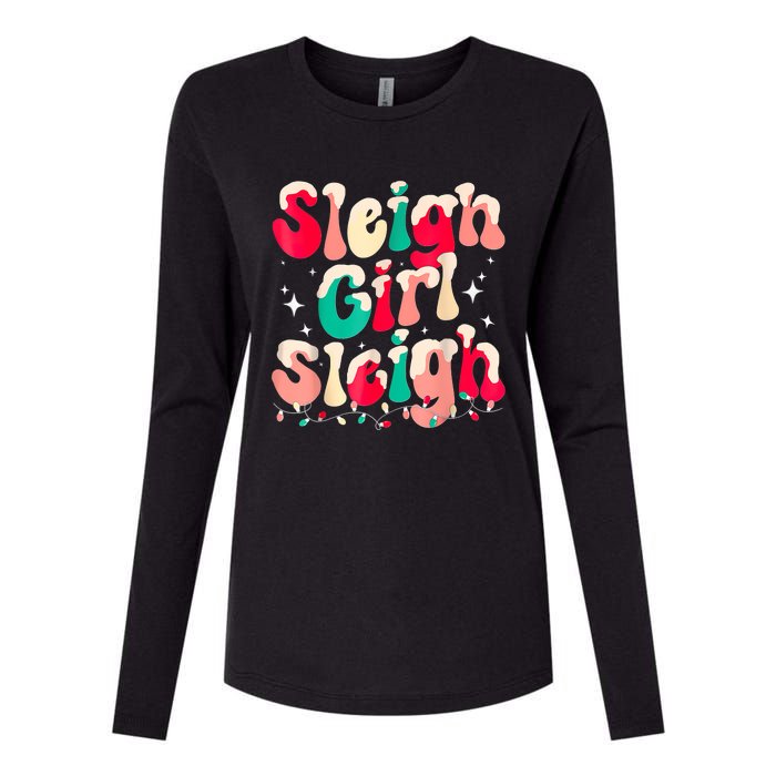 Sleigh Girl Sleigh Christmas Women Pajamas Womens Cotton Relaxed Long Sleeve T-Shirt