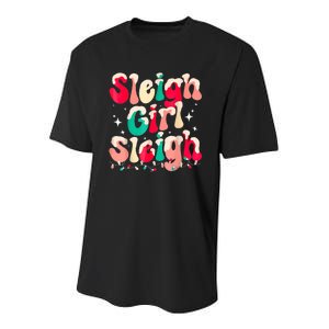 Sleigh Girl Sleigh Christmas Women Pajamas Youth Performance Sprint T-Shirt