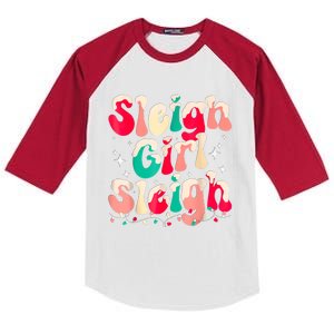 Sleigh Girl Sleigh Christmas Women Pajamas Kids Colorblock Raglan Jersey