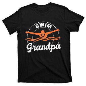 Swim Grandpa Swim Athlete Grandfather Swimmer Swimming T-Shirt