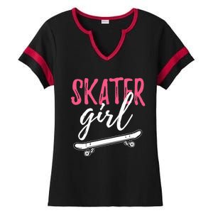 Skater Girl Skateboarding Skateboard Gift Ladies Halftime Notch Neck Tee