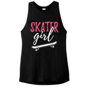 Skater Girl Skateboarding Skateboard Gift Ladies PosiCharge Tri-Blend Wicking Tank