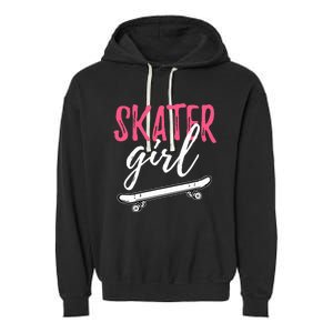 Skater Girl Skateboarding Skateboard Gift Garment-Dyed Fleece Hoodie