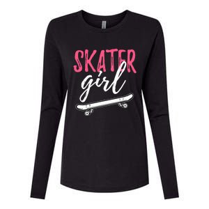 Skater Girl Skateboarding Skateboard Gift Womens Cotton Relaxed Long Sleeve T-Shirt