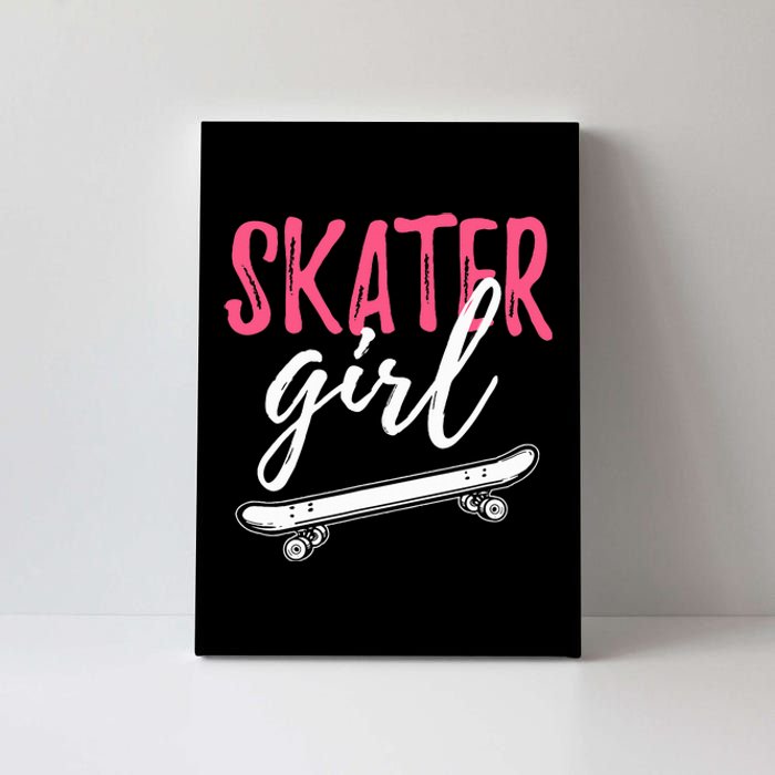 Skater Girl Skateboarding Skateboard Gift Canvas