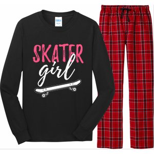 Skater Girl Skateboarding Skateboard Gift Long Sleeve Pajama Set