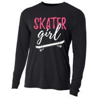 Skater Girl Skateboarding Skateboard Gift Cooling Performance Long Sleeve Crew