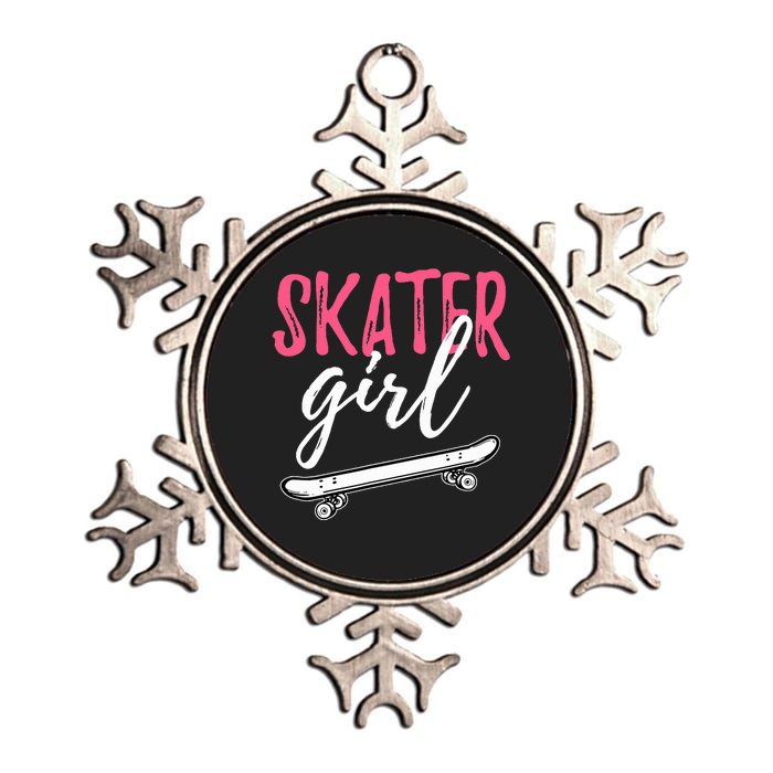 Skater Girl Skateboarding Skateboard Gift Metallic Star Ornament