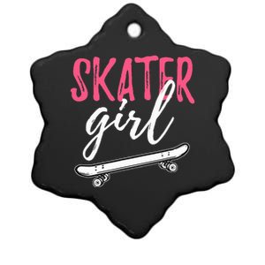 Skater Girl Skateboarding Skateboard Gift Ceramic Star Ornament