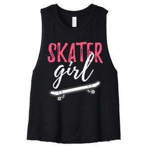 Skater Girl Skateboarding Skateboard Gift Women's Racerback Cropped Tank