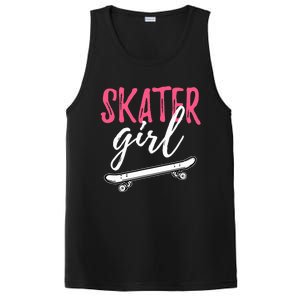 Skater Girl Skateboarding Skateboard Gift PosiCharge Competitor Tank