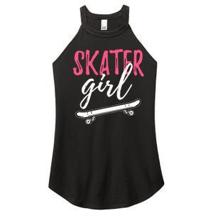 Skater Girl Skateboarding Skateboard Gift Women's Perfect Tri Rocker Tank