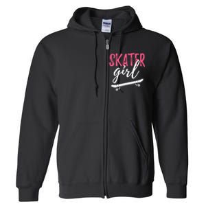 Skater Girl Skateboarding Skateboard Gift Full Zip Hoodie